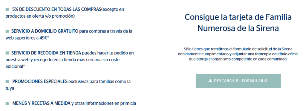 Empresas con Descuentos para Familias Numerosas. 7 descuentos para familia numerosa en congelados la sirena
